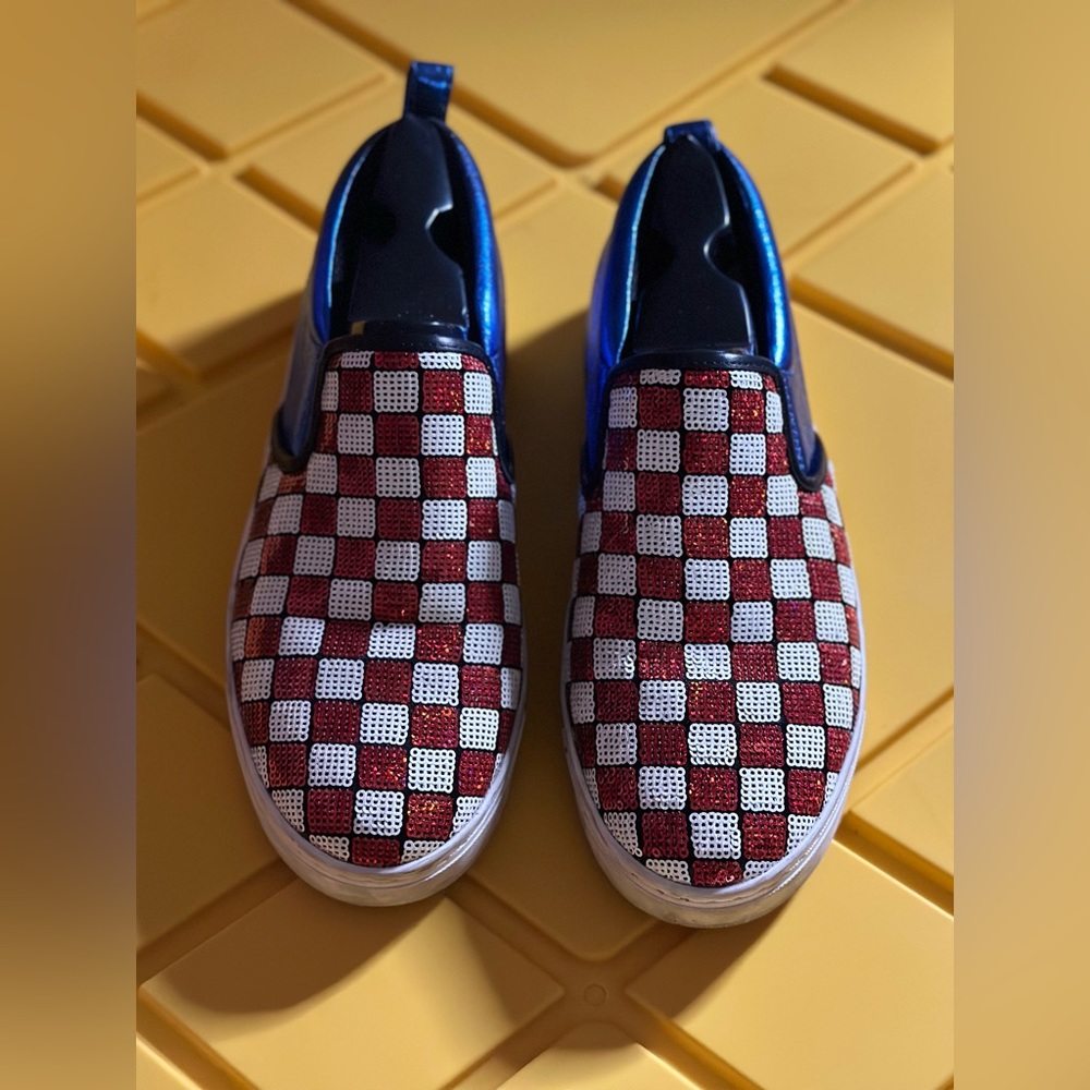Marc Jacobs by Marc Jacobs Blue, White and Red sequin Slip on Skater shoes